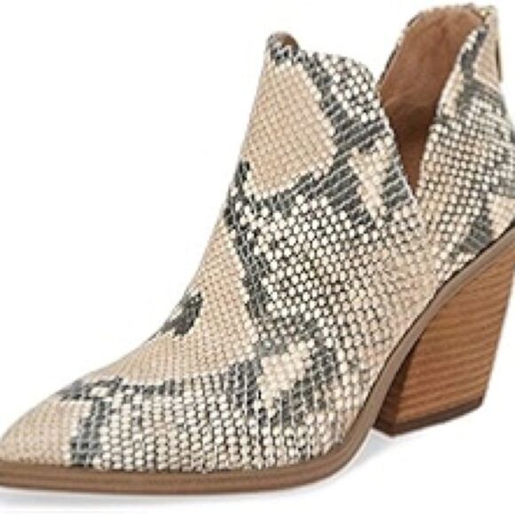 NEALRY NEW VINCE CAMUTO GIGIETTA GENUINE LEATHER SNAKESKIN ANKLE BOOTIES SZ 10 - Picture 2 of 9